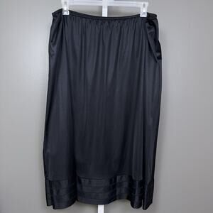 Vintage Velrose Half Slip Skirt Plus Size 5X Black 100% Nylon USA Made 31" Long